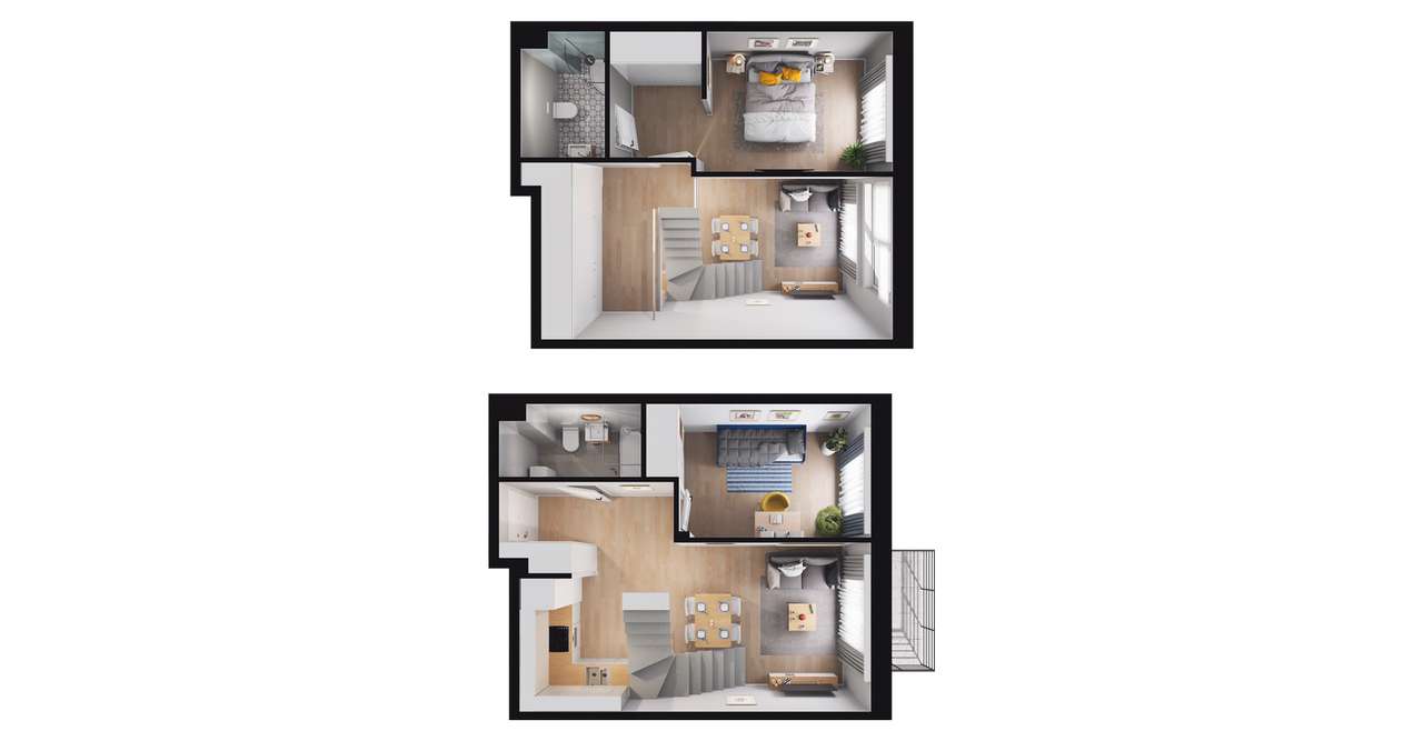 2-pokojowe mieszkanie 61m2 + balkon - Pełny obrazek: 2/8