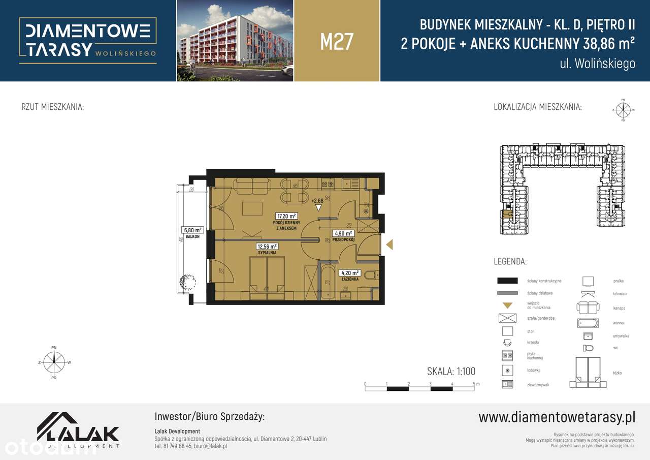 Diamentowe Tarasy | ustawne mieszkanie D/M27 - Pełny obrazek: 2/8