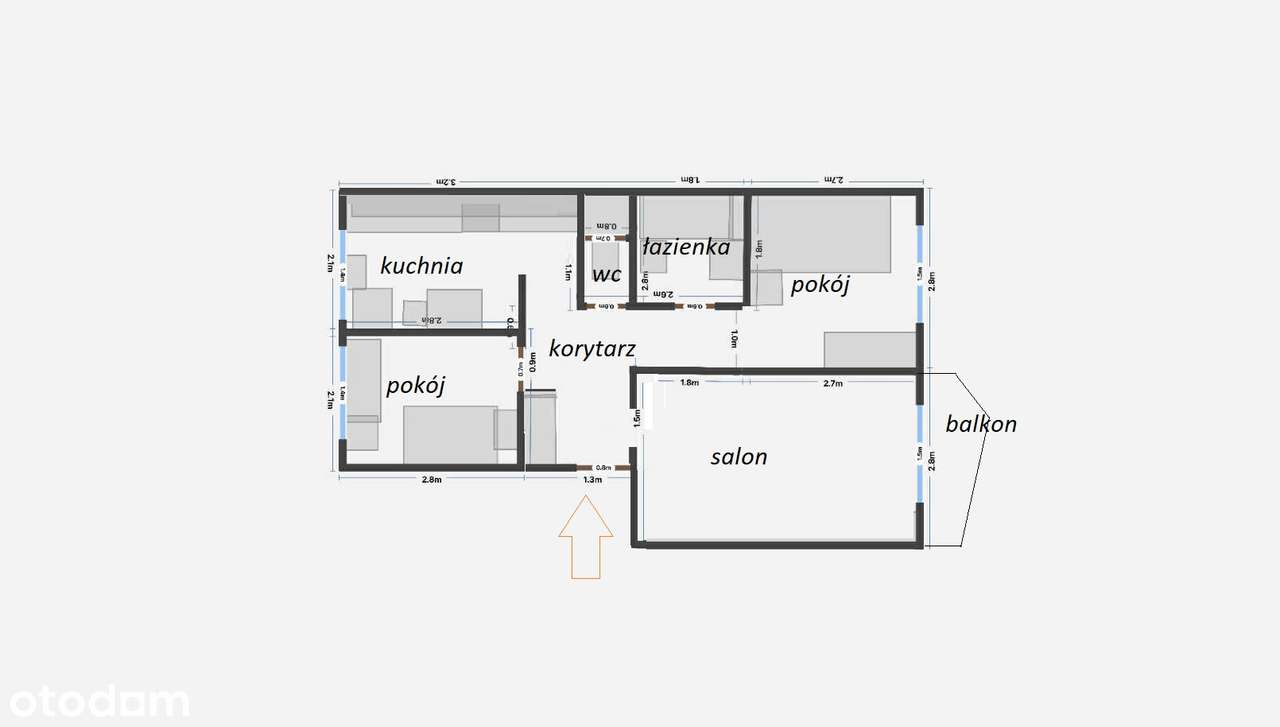 3 pokoje I osobna kuchnia I balkon I piwnica ul. Powstańców Kraków-8