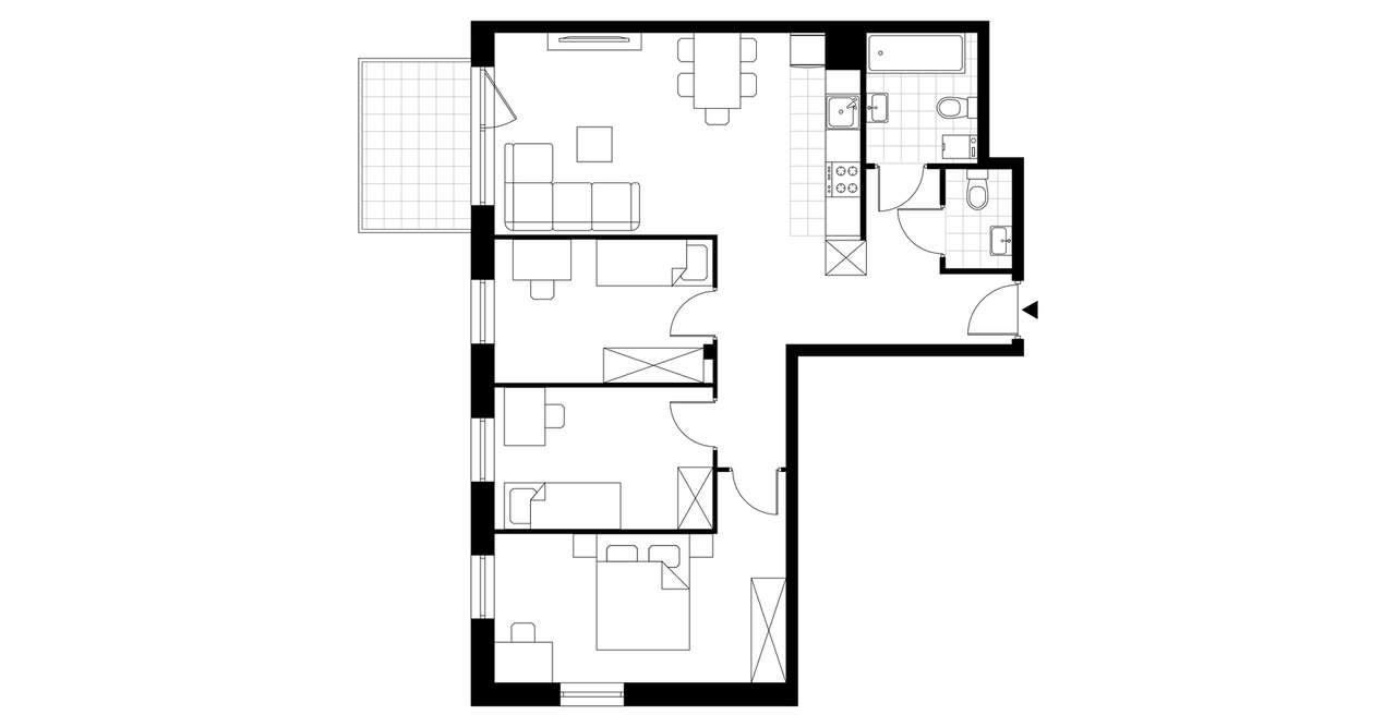 4-pokojowe mieszkanie 72m2 + balkon - Pełny obrazek: 3/8