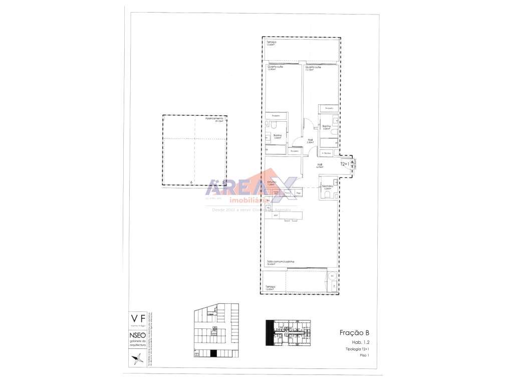 T2+1 com 2 suites e terraço - fração B - rés do chão nasc/poente - Grande imagem: 2/19