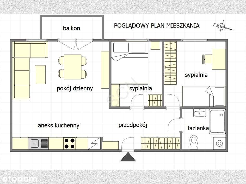 Mieszkanie 59,78 m², garaż i komórka lokatorska - Pełny obrazek: 4/20