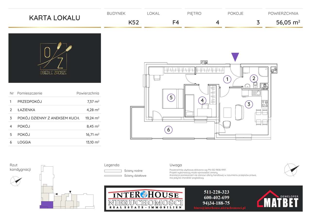 Narożne nowe deweloperskie 3pok z aneksem oraz z dużą loggią F - Pełny obrazek: 3/10