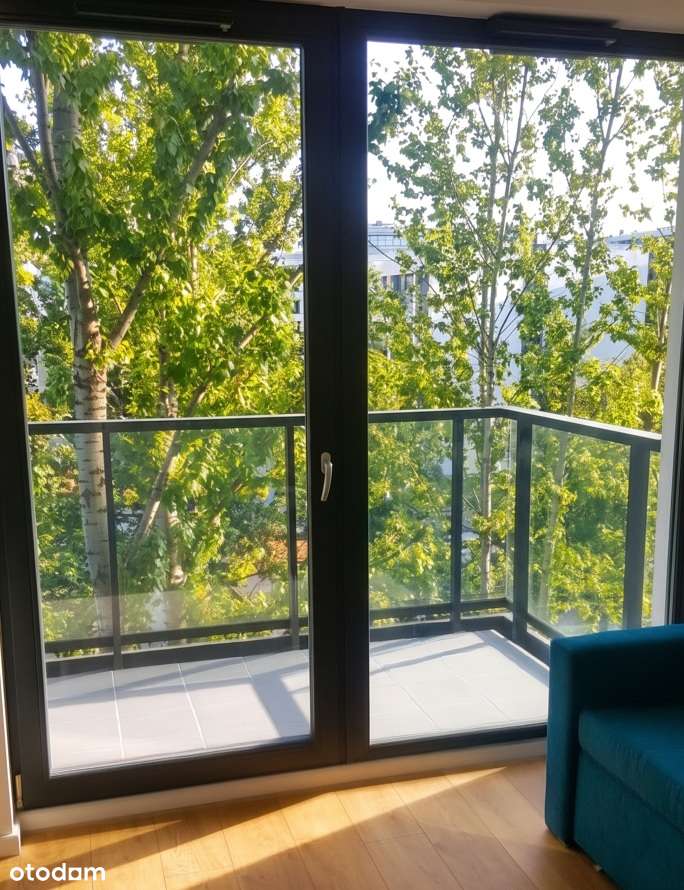 Designerskie 2 pokoje z widokiem na zieleń | Konstruktorska (Mokotów)