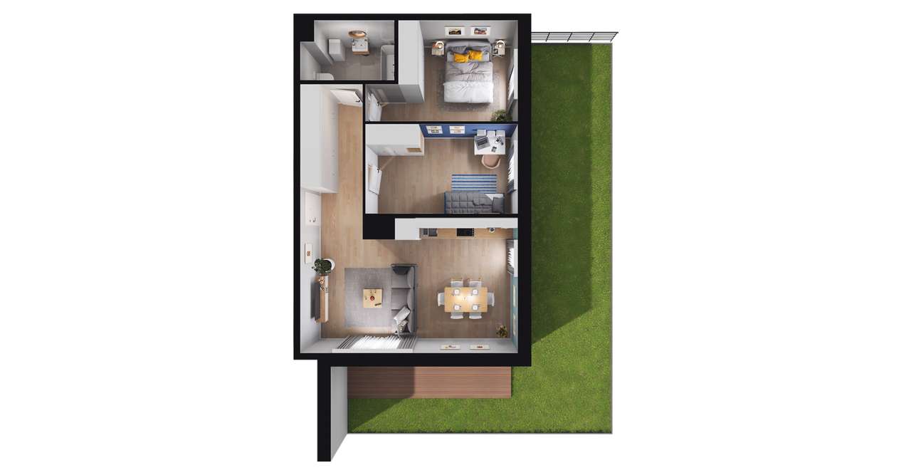 3-pokojowe mieszkanie 61m2 + ogródek Bez Prowizji - Pełny obrazek: 2/8