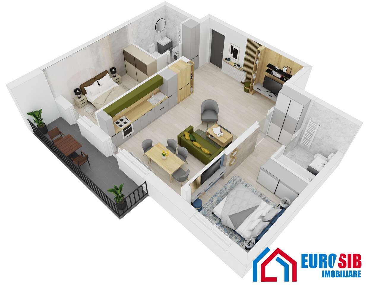 Apartament 3 camere Proiect nou zona Doamna Stanca Șelimbăr Sibiu - Imagine principală: 5/5