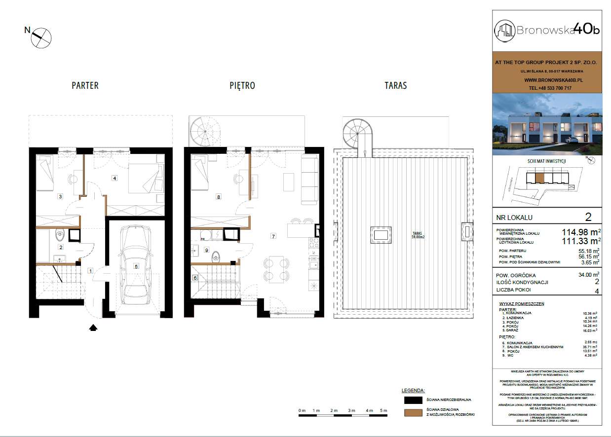 Osiedle Bronowska 40B Wawer Nowoczesny segment z tarasem na dachu-6