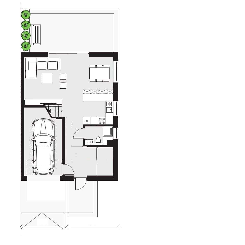 Bliźniak, 5 pokoi, stan surowy z elewacją, wszystkie media z sieci-3