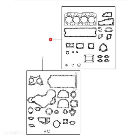 Zestaw uszczelek silnika Massey Ferguson 3638709M91 Glaser - 3