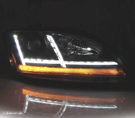 FARÓIS PARA AUDI TT 8J 06-10 XENON LUZ DIURNA LED DINAMICOS AFS PRETO - 3