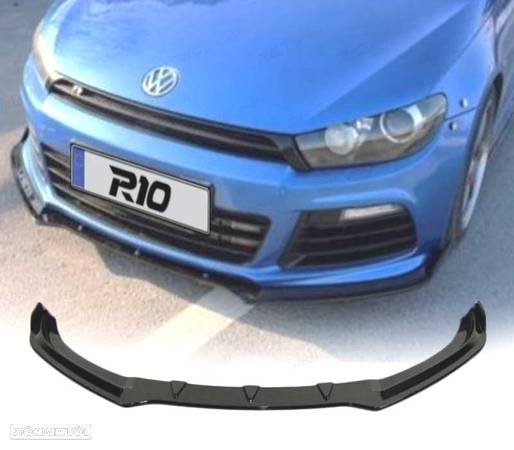 SPOILER LIP FRONTAL VW SCIROCCO R20 08-13 PRETO BRILHANTE - 1