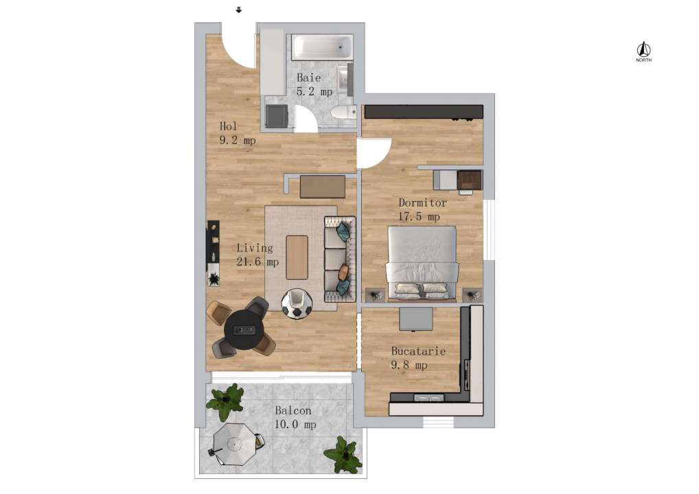 Apartament Spatios de 2 Camere - 74mp | Nou - Finalizat | Green Garden-2