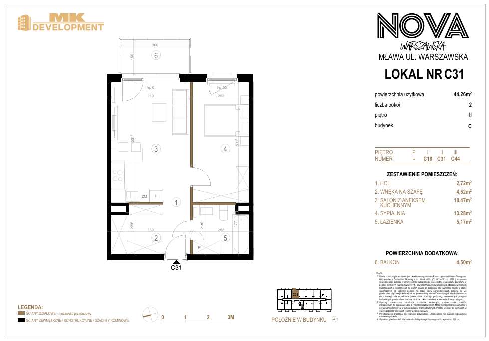 Nowoczesne 2-pokojowe mieszkanie w inwestycji Nova Warszawska – Mława - Pełny obrazek: 4/5