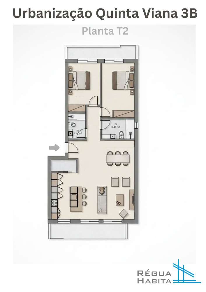 Apartamento T2 | Construção Nova | Peso da Régua - Grande imagem: 4/4