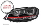 Ansamblu Faruri 3D Semnal Dinamic LED cu Grila VW Golf 7 VII (2012-2017) R20 GTI D- livrare gratuita - 10