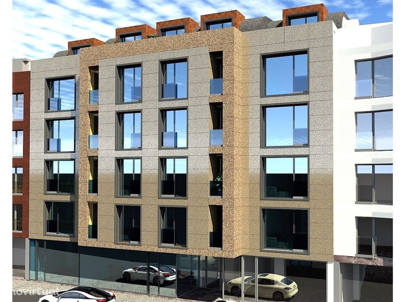 Apartamento T2 novo com terraço com 20 m2 em zona nobre da cidade