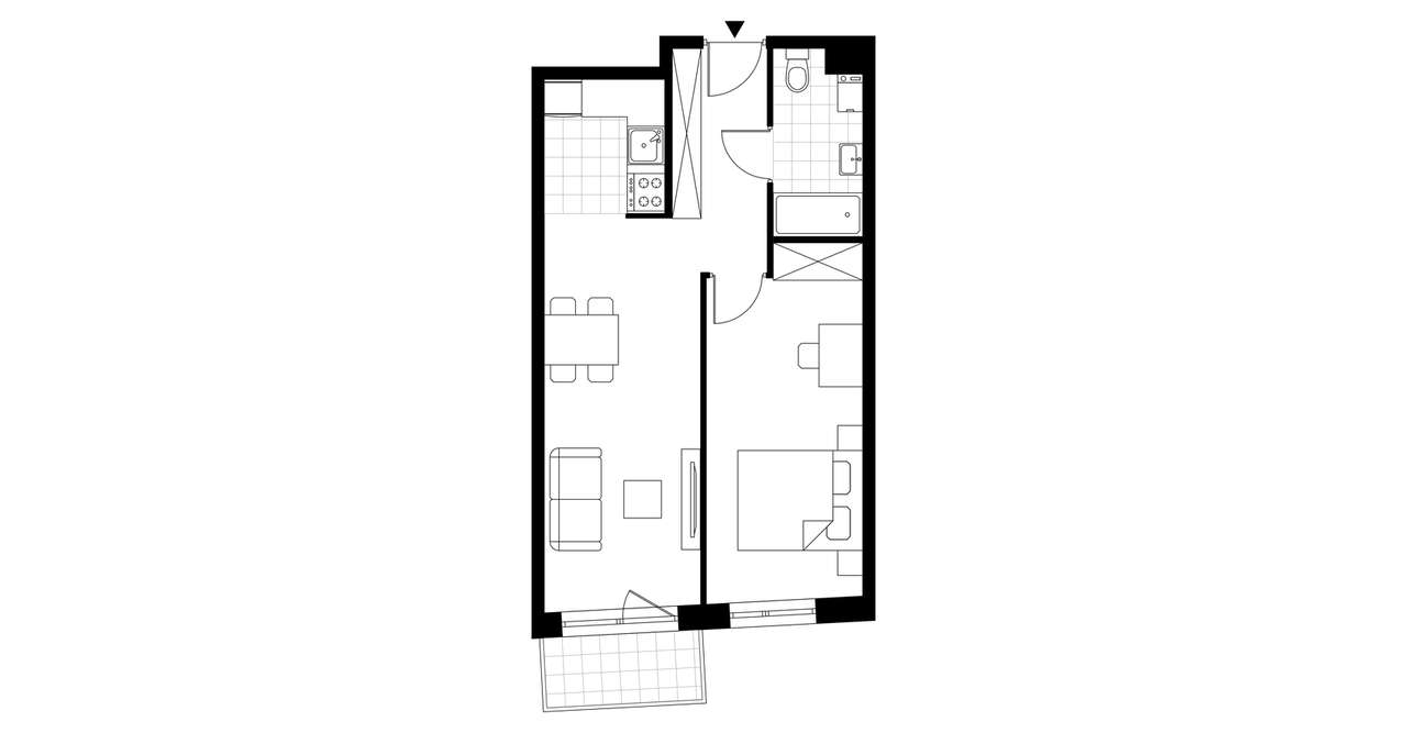 2-pokojowe mieszkanie 48m2 + balkon - Pełny obrazek: 4/9
