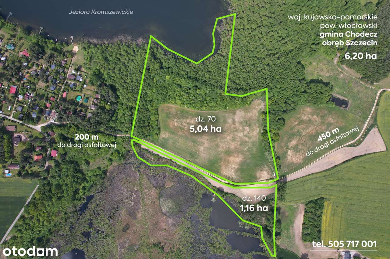 Działka na Kujawach z linią brzegową pod inwestycję rekreacyjną 6,2 ha - Pełny obrazek: 2/17