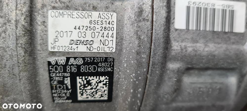 AUDI SEAT SKODA VW 5Q0816803D SPRĘŻARKA KLIMY - 7