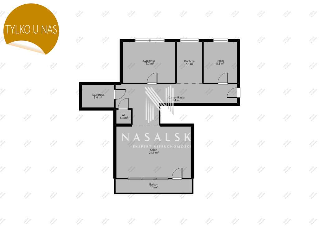 Mieszkanie 62,5m2 4 Pokoje Glinki-17