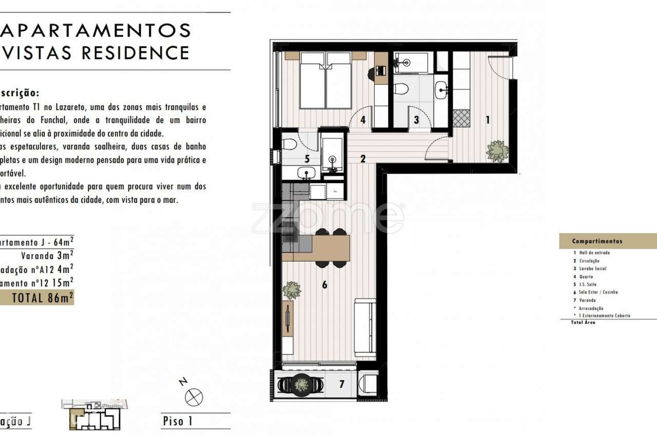 Vistas Residence - Apartamento T1 J no Centro do Funchal - Vista baía-13