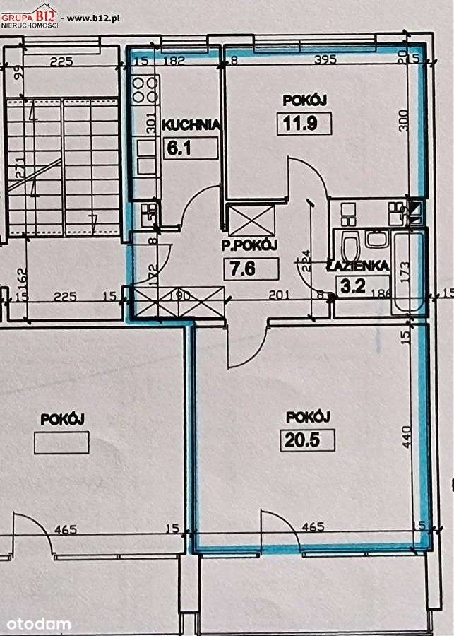Mieszkanie 49,30m2 2 pokoje balkon 4p. Kurdwanów-7