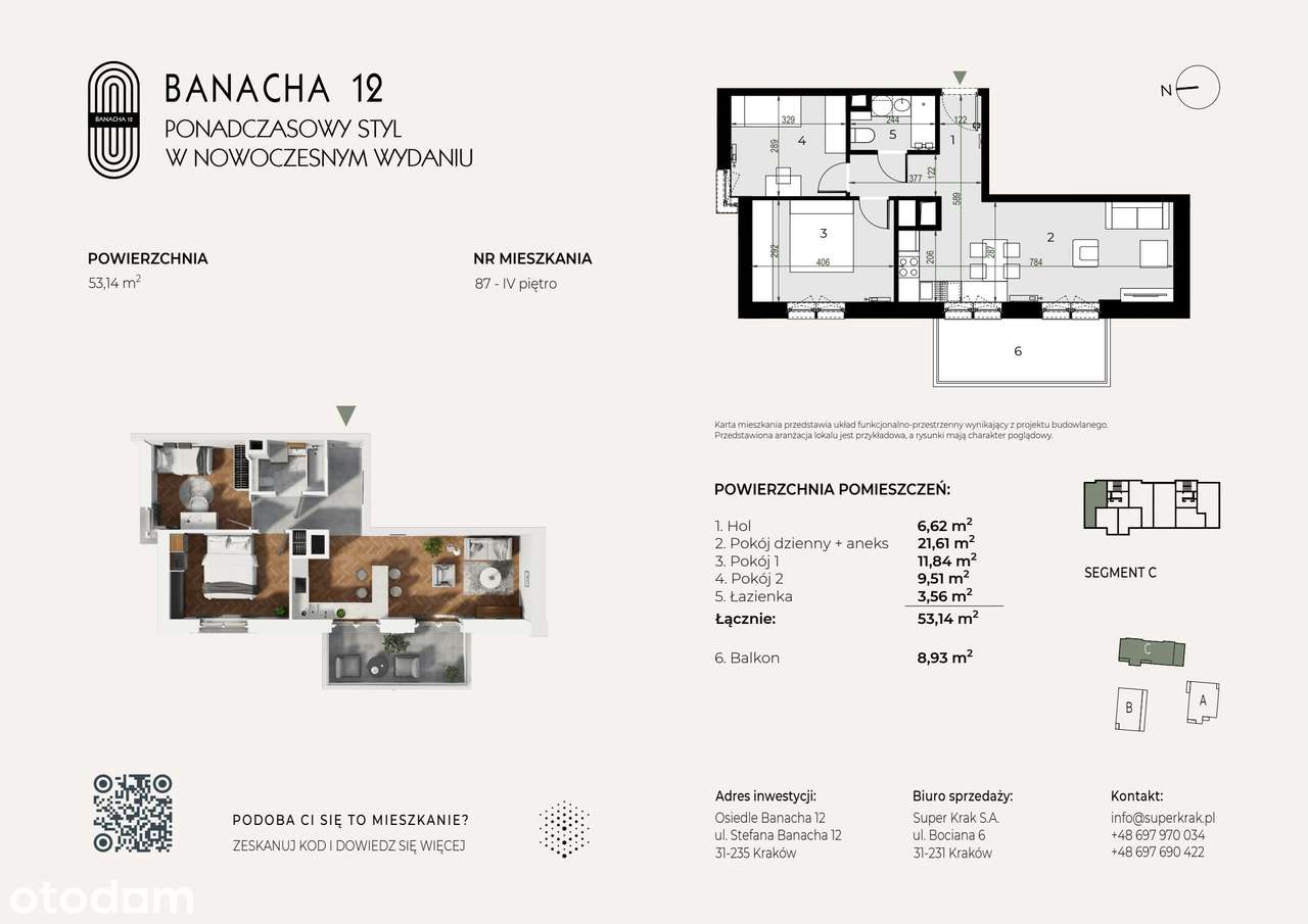 3-pokojowe mieszkanie 53m2 + balkon Bez Prowizji - Pełny obrazek: 2/8