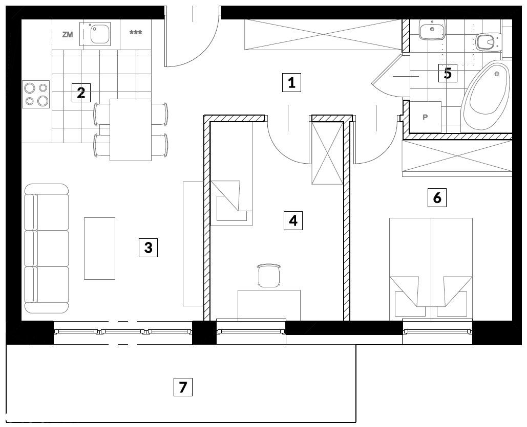 mieszkanie 3 pokoje 52,77m/2 Parking w hali -1