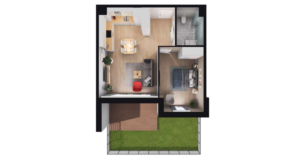 2-pokojowe mieszkanie 49m2 + ogródek Bez Prowizji - Pełny obrazek: 3/9