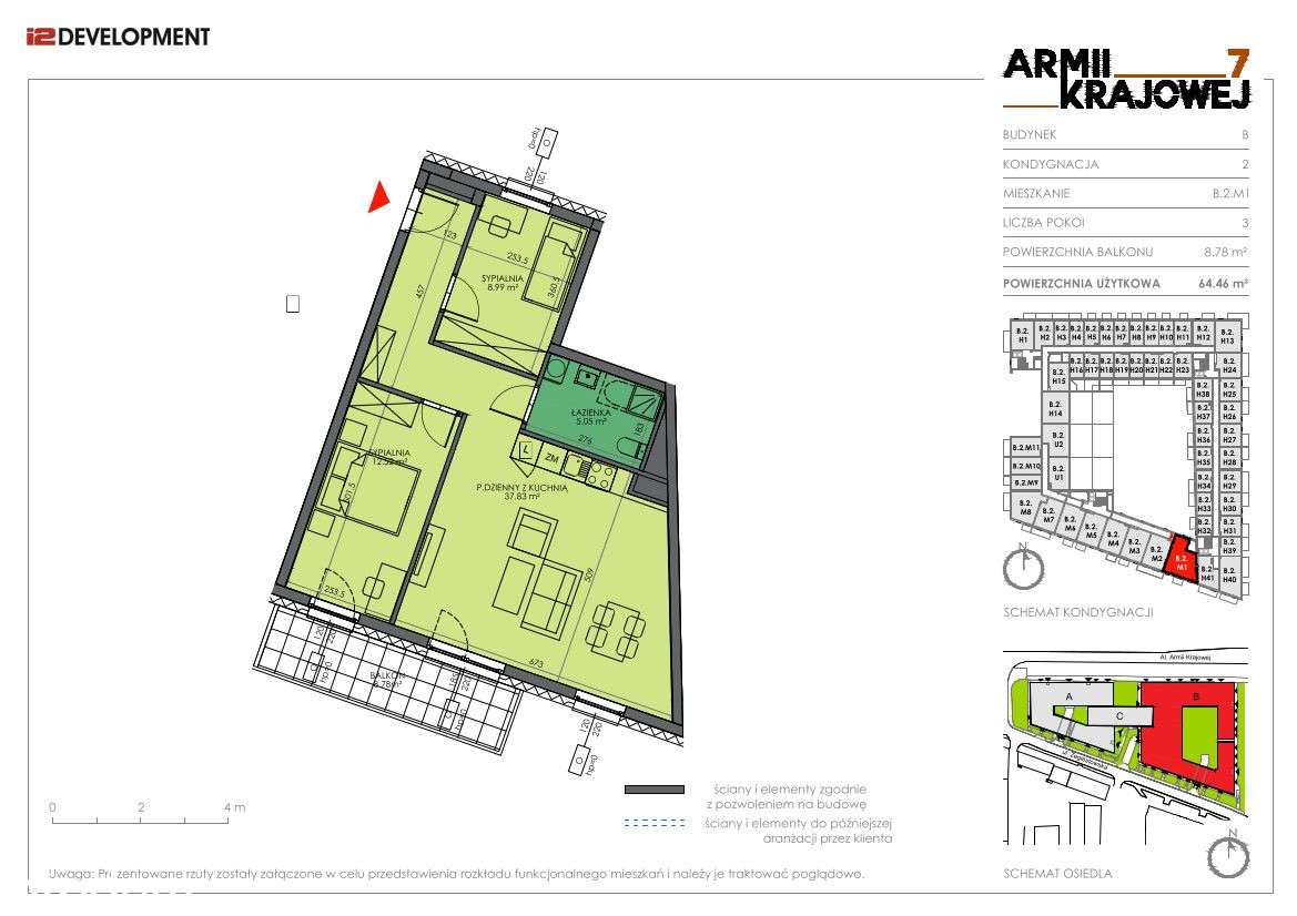 Trzypokojowe Mieszkanie Armii Krajowej 7 B.2.M1 - Pełny obrazek: 2/7
