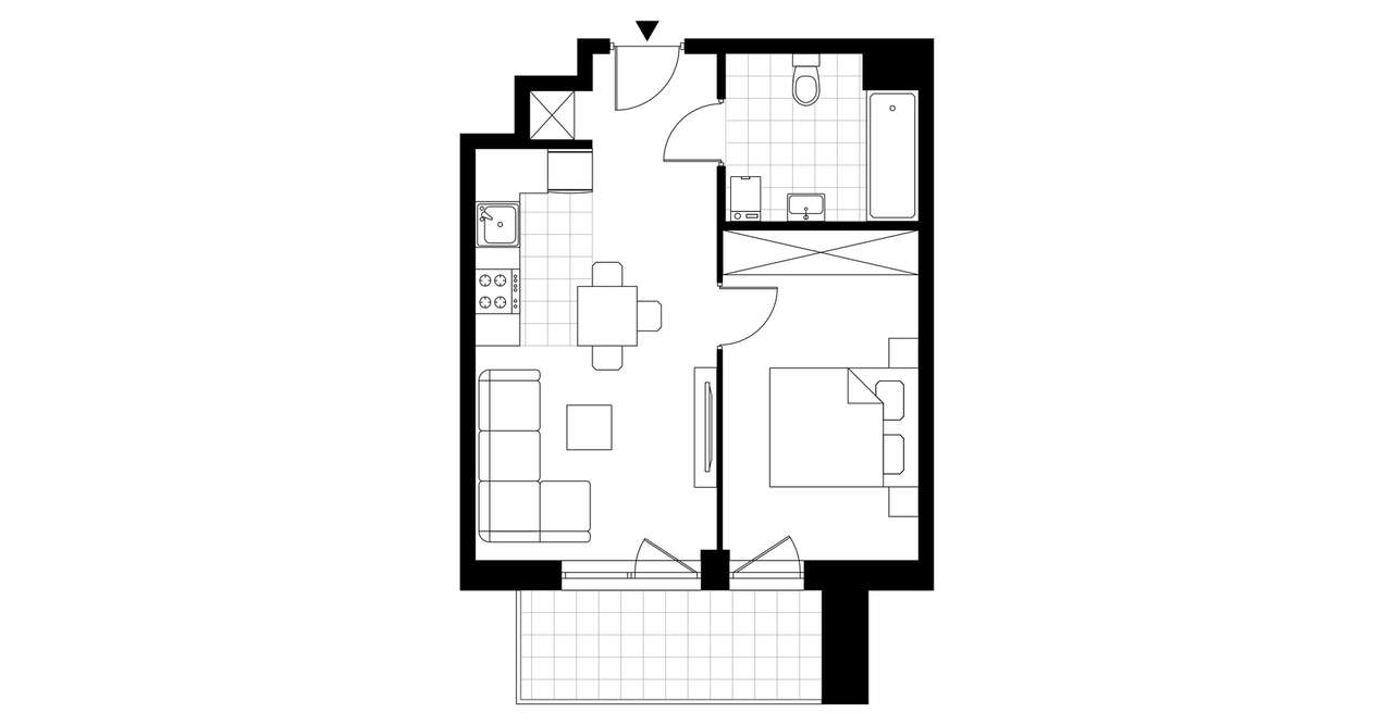2-pokojowe mieszkanie 35m2 + balkon - Pełny obrazek: 4/9