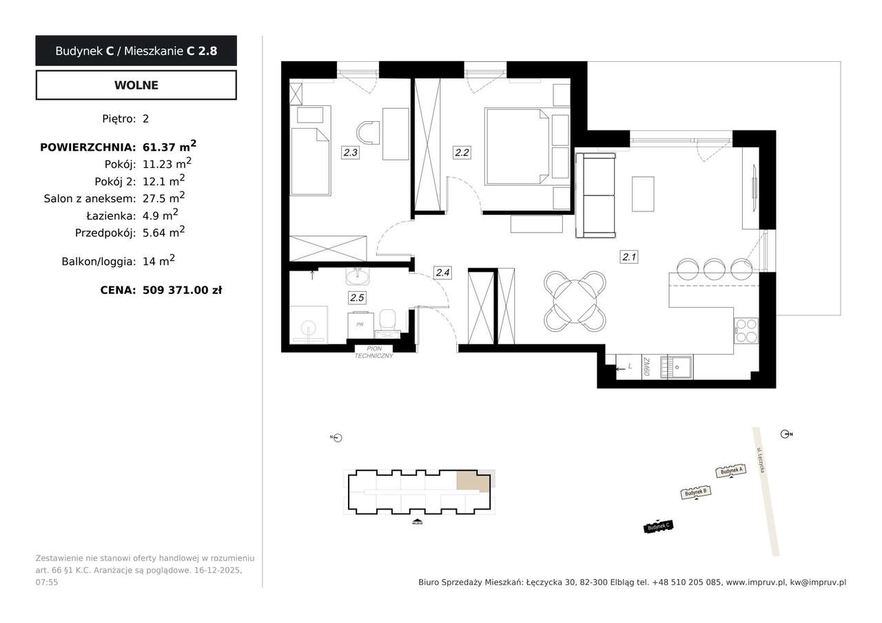 Osiedle Kameralne | mieszkanie 3-pok. | C 2.8 - Pełny obrazek: 2/7