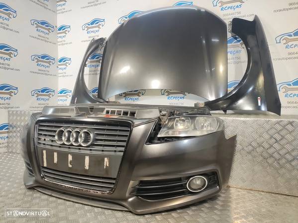 FRENTE COMPLETA AUDI A3 8P 8P3 2.0TDI DIESEL SLINE S-LINE RESTYLE FASE 3 CAPOT PARACHOQUES GUARDA-LAMAS OTICAS FRENTE FIBRA/CHAPA RADIADOR VENTILADOR REFORÇO - 4