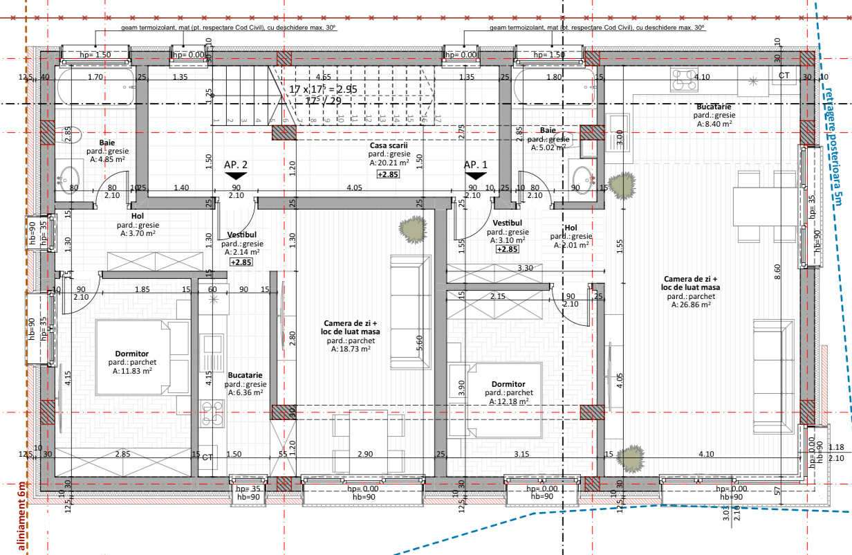 Apartament  2 cam et.1 constructie noua finisat  la cheie 47mp - Imagine principală: 4/4