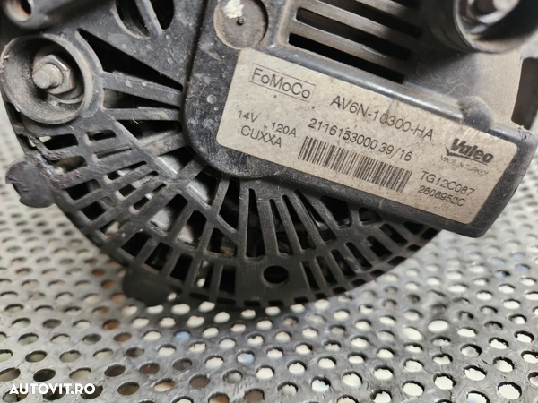 Alternator Ford 1.4 1.5 1.6 TDCI Fiesta 6 Fusion Mondeo Transit Tourneo Connect Focus Etc. Cod AV6N-10300-HA Dupa 2011 Factura Si Garantie - Dezmembrari Arad - 6