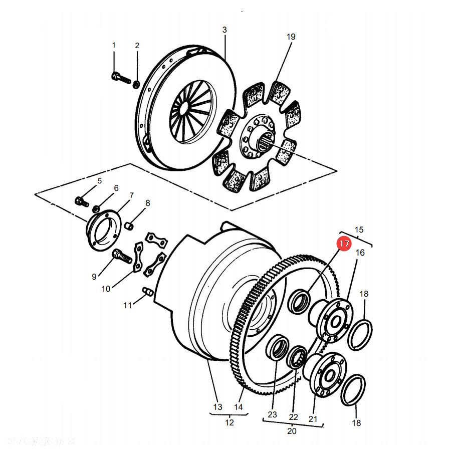 Pierścień simering Massey Ferguson 3052116M1 Oryginał - 4