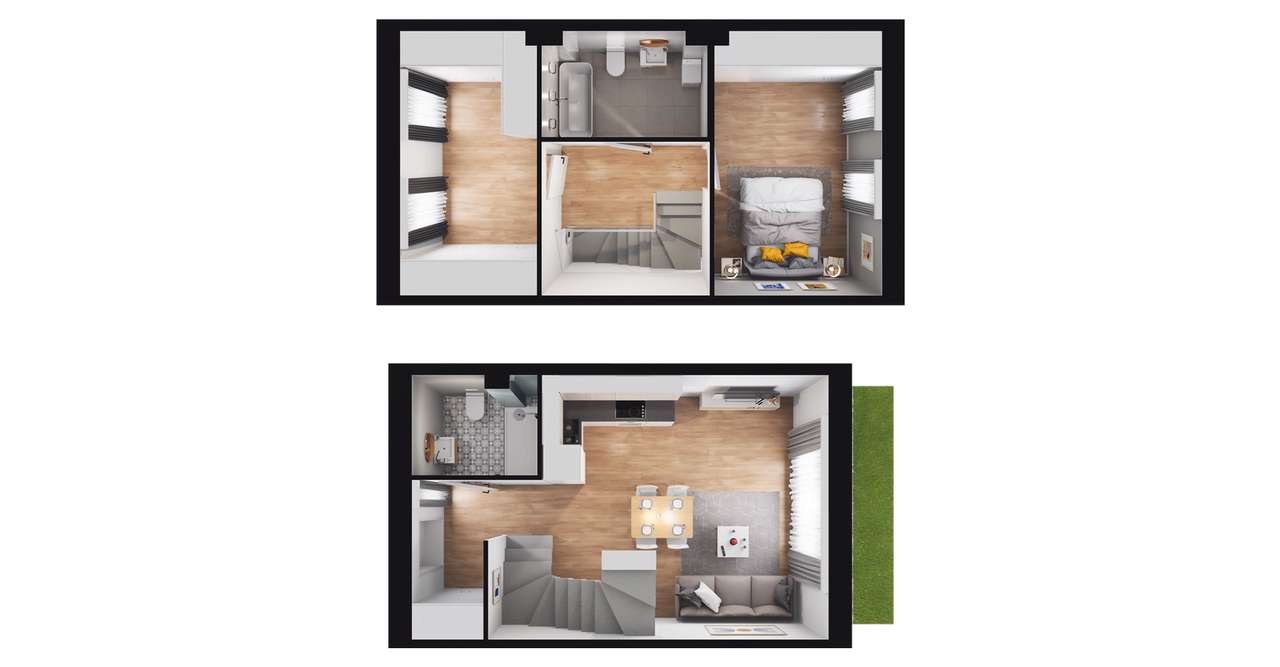 3-pokojowy dom 64m2 + ogródek Bezpośrednio - Pełny obrazek: 2/7