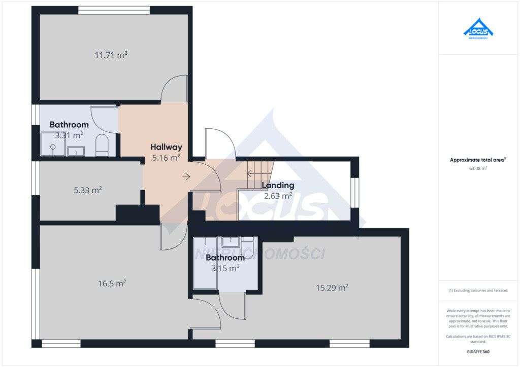 Sprzedam trzypokojowe, dwie łazienki, Włochy-12