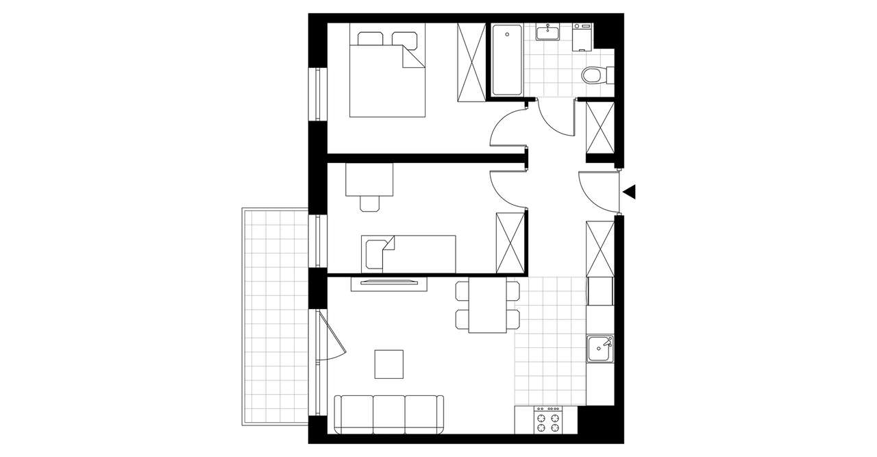 3-pokojowe mieszkanie 50m2 + balkon Bez Prowizji - Pełny obrazek: 3/8