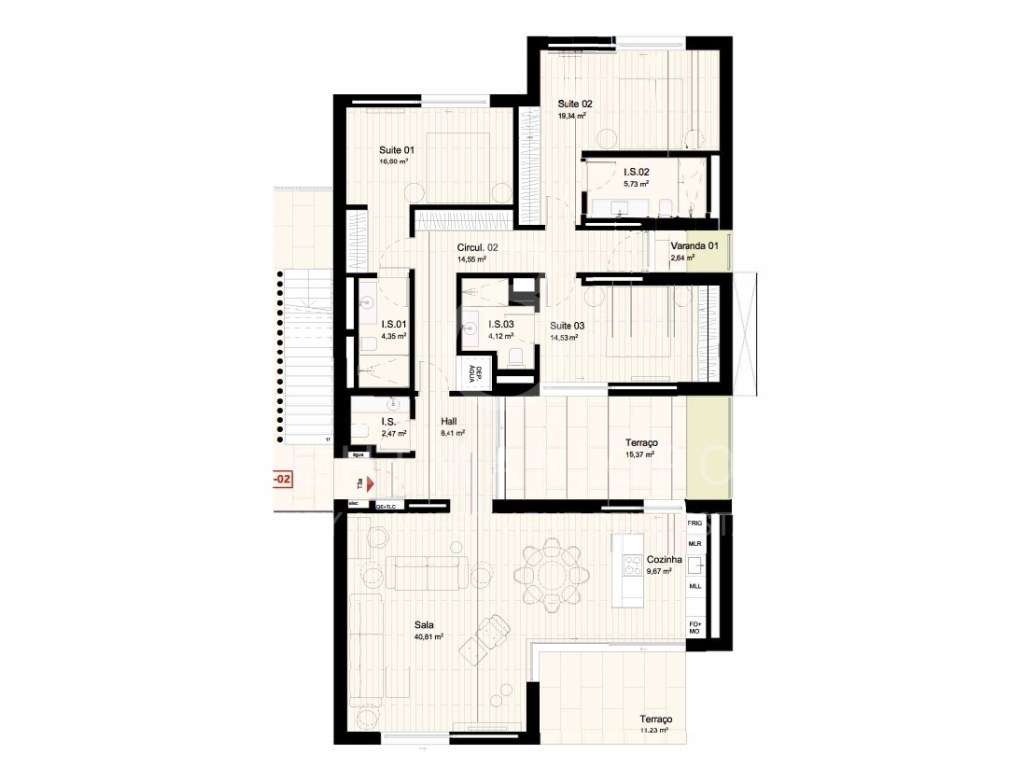 Apartamento T3 com piscina e jardim, na Quinta da Marinha-50