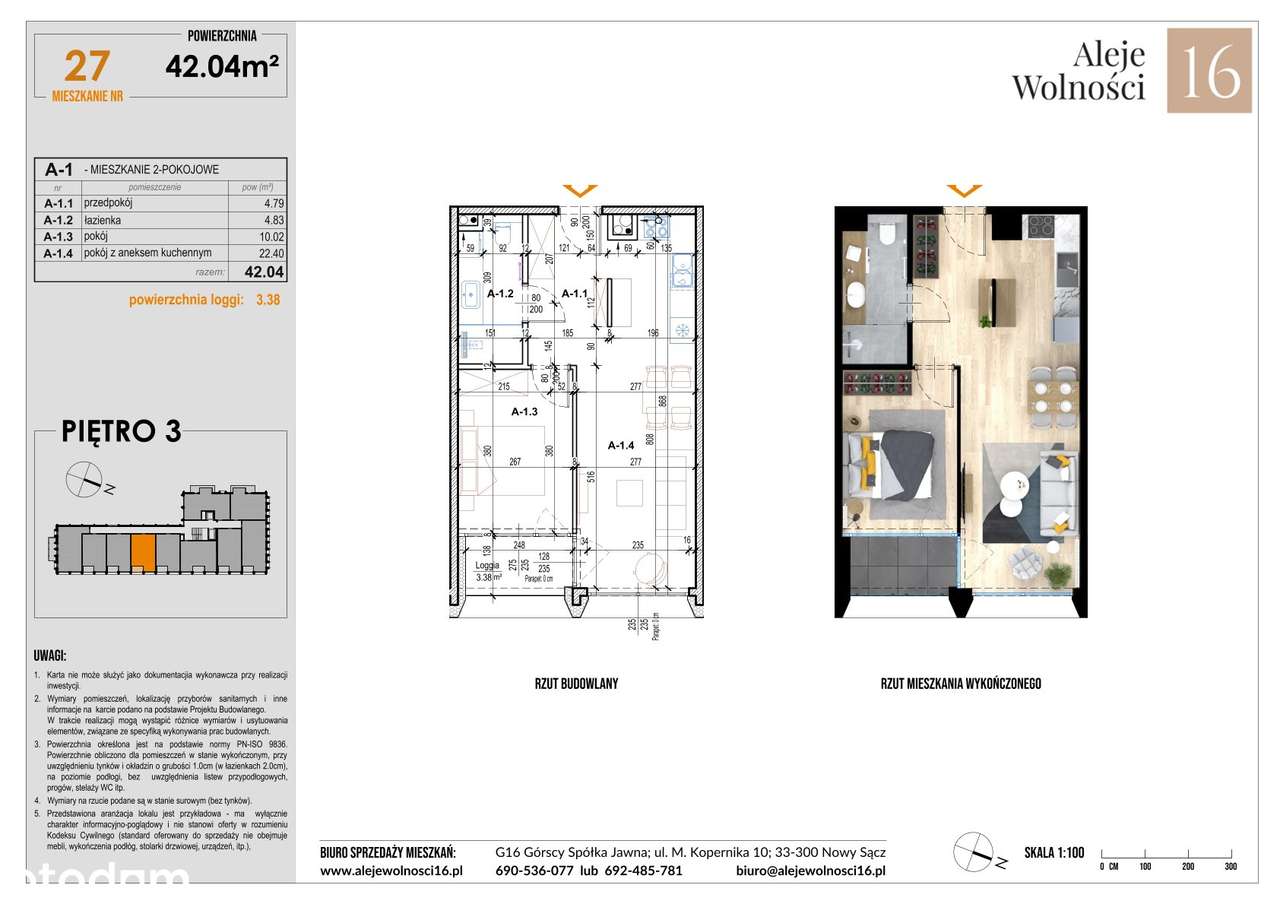 ALEJE WOLNOŚCI 16 - NOWE MIESZKANIE W STANIE DEWELOPERSKIM - Pełny obrazek: 2/11