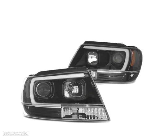 FARÓIS LED TUBE LIGHT PARA JEEP GRAND CHEROKEE 99-05 BLACK PRETO - 2