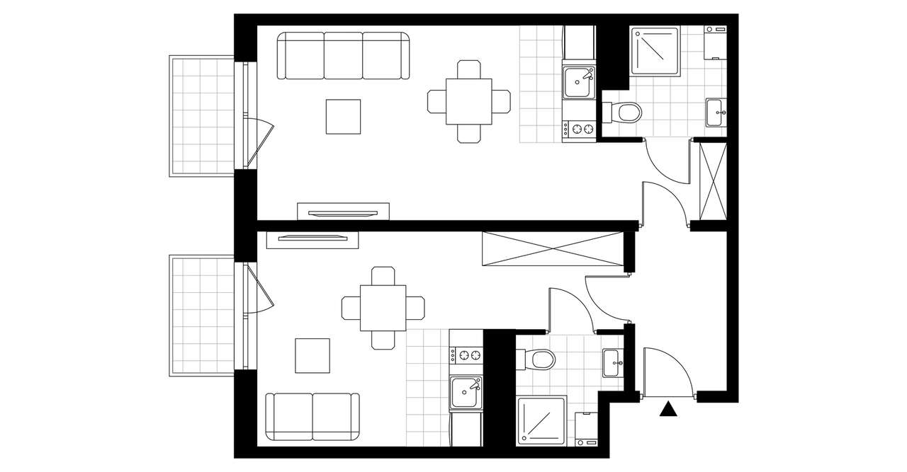 2-pokojowe mieszkanie 60m2 + 2 balkony - Pełny obrazek: 4/9