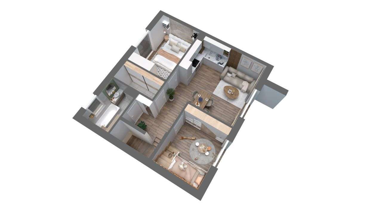 Oferta od dewelopera- 3 pok 61,16 m z balkonem i poddaszem-6