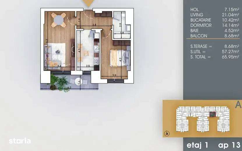 Oferta Apartament 2 camere decomandat Direct Dezvoltator - Imagine principală: 1/1