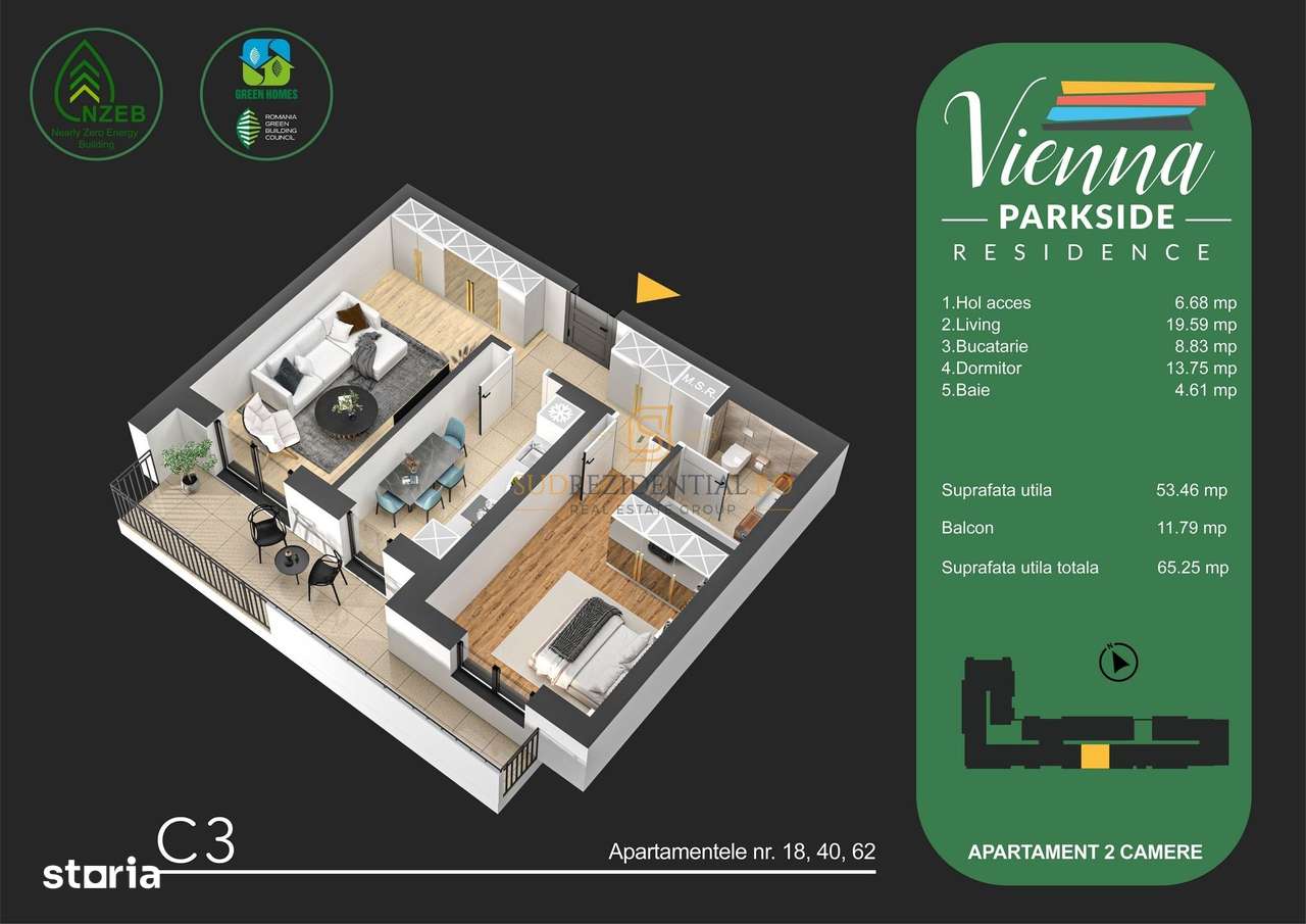 Apartament spatios cu 2 camere, vedere la parcul Tudor Arghezi, Sect 4 - Imagine principală: 5/20