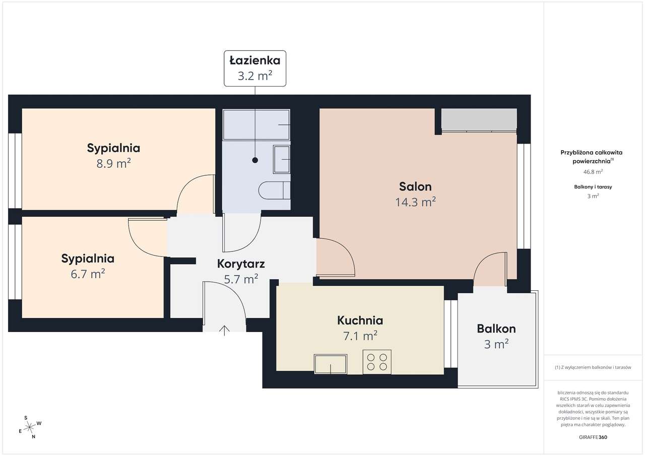 3-pokojowe mieszkanie | Stacyjna, Garwolin | balkon, oddzielna kuchnia-19