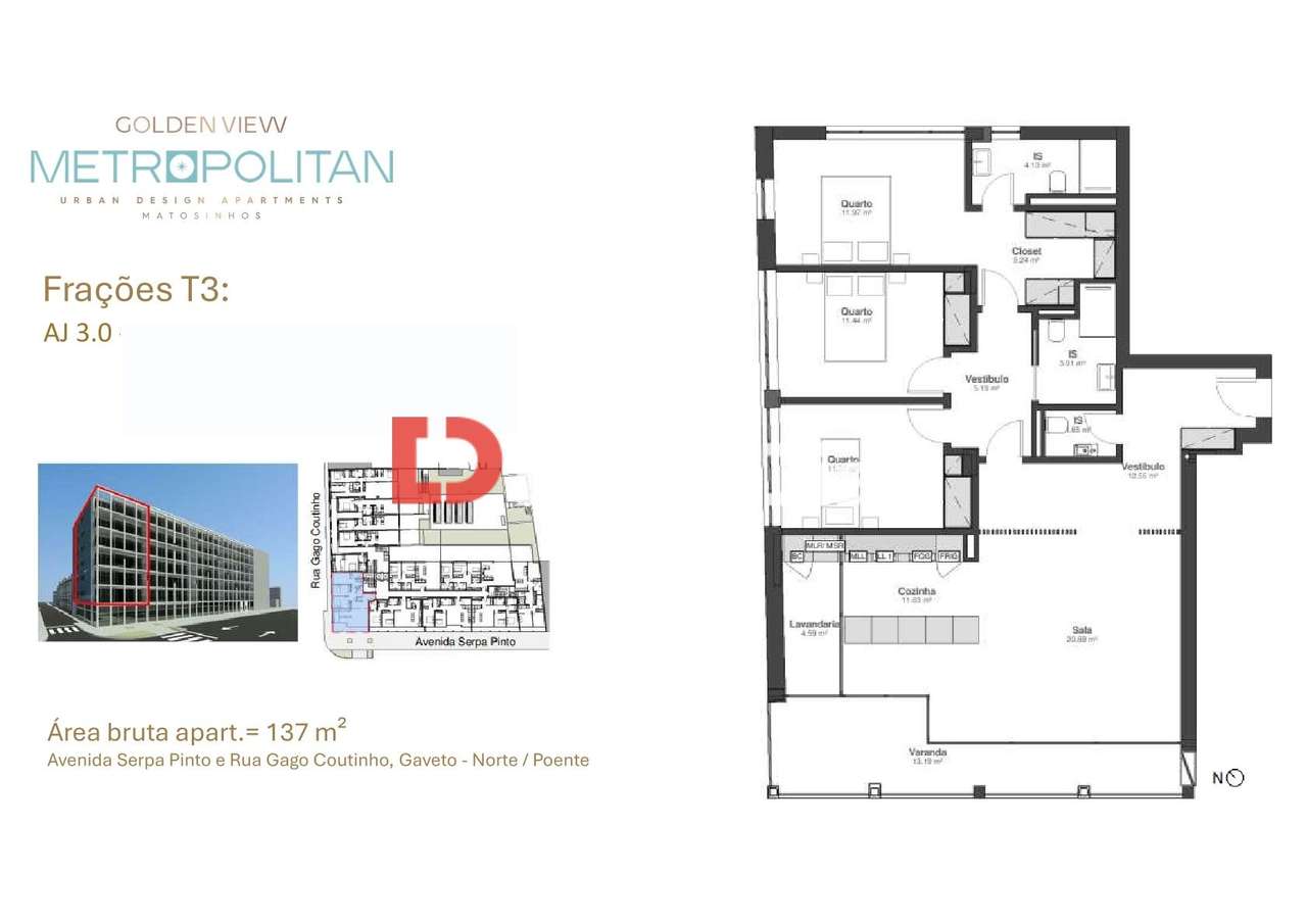 Apartamento T3 em Matosinhos com 3 casas de banho - Matosinhos-0