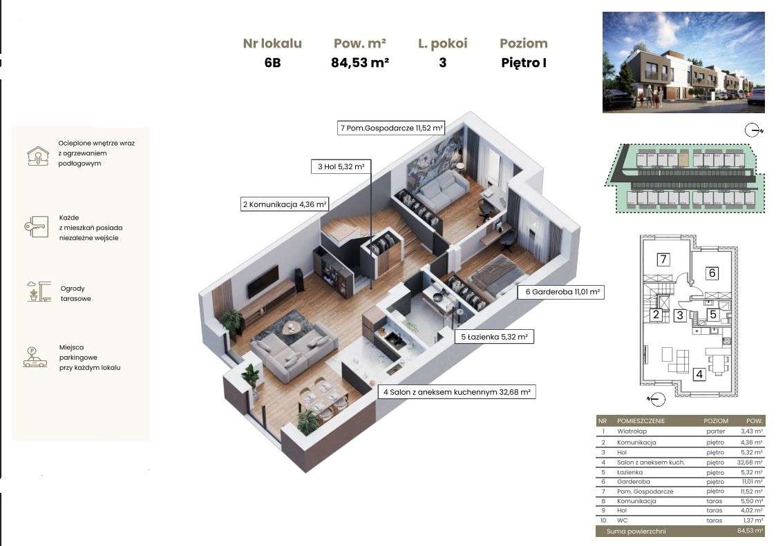 Nowoczesne mieszkanie z dużym tarasem dachowym! - Pełny obrazek: 5/10