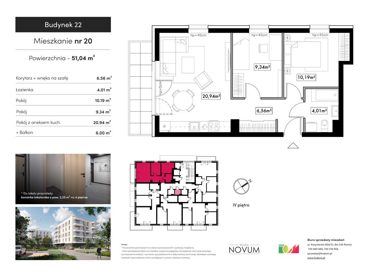 3-pokojowe mieszkanie 51,04 m2 + balkon - Pełny obrazek: 2/19